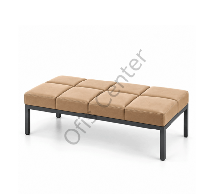Seri İkili Puf 100x50x45h | Metal Ayaklı Modern Ofis & Bekleme Bankı